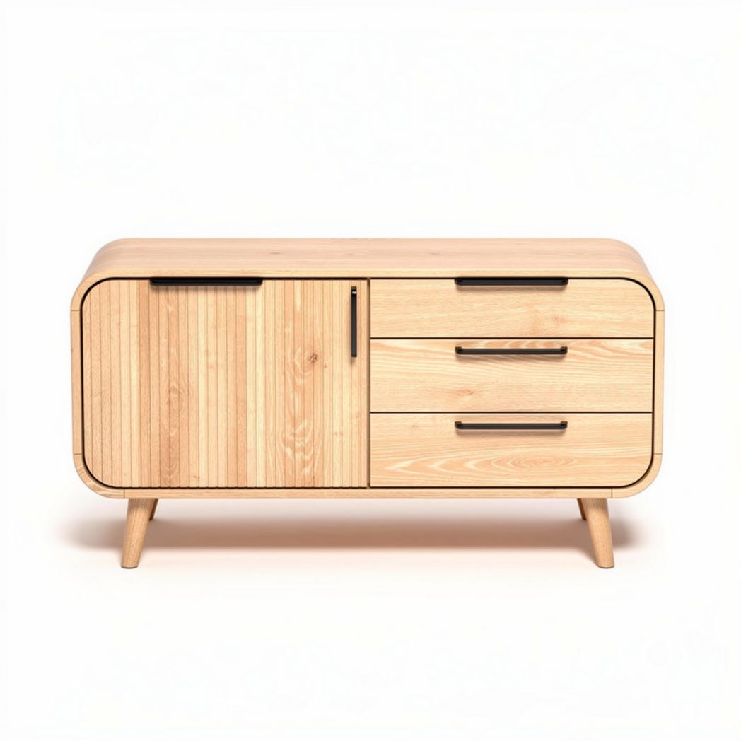 Wooden sideboard with three drawers and one cabinet door 100 x 40 x 50cm