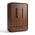 Wooden wardrobe with three doors and black handles 90 x 50 x 200cm