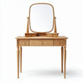 Wooden vanity table with mirror and storage drawers 120 x 45 x 75cm