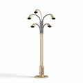 Bronze metal floor lamp with four adjustable heads and modern design