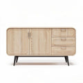 Wooden sideboard storage cabinet with three drawers and two doors 120 x 40 x 80cm