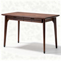 Wooden writing desk with two drawers in walnut finish 120 x 60 x 75cm