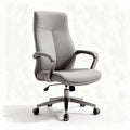 Ergonomic office chair with adjustable height and gray fabric upholstery